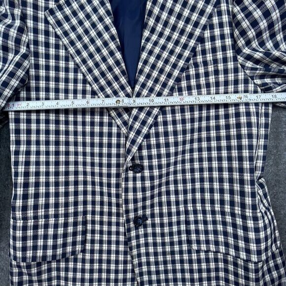 Tarleton Blazer Mens S - 38 Blue Plaid Japanese Stiff Preppy Academia Professor - Picture 9 of 9